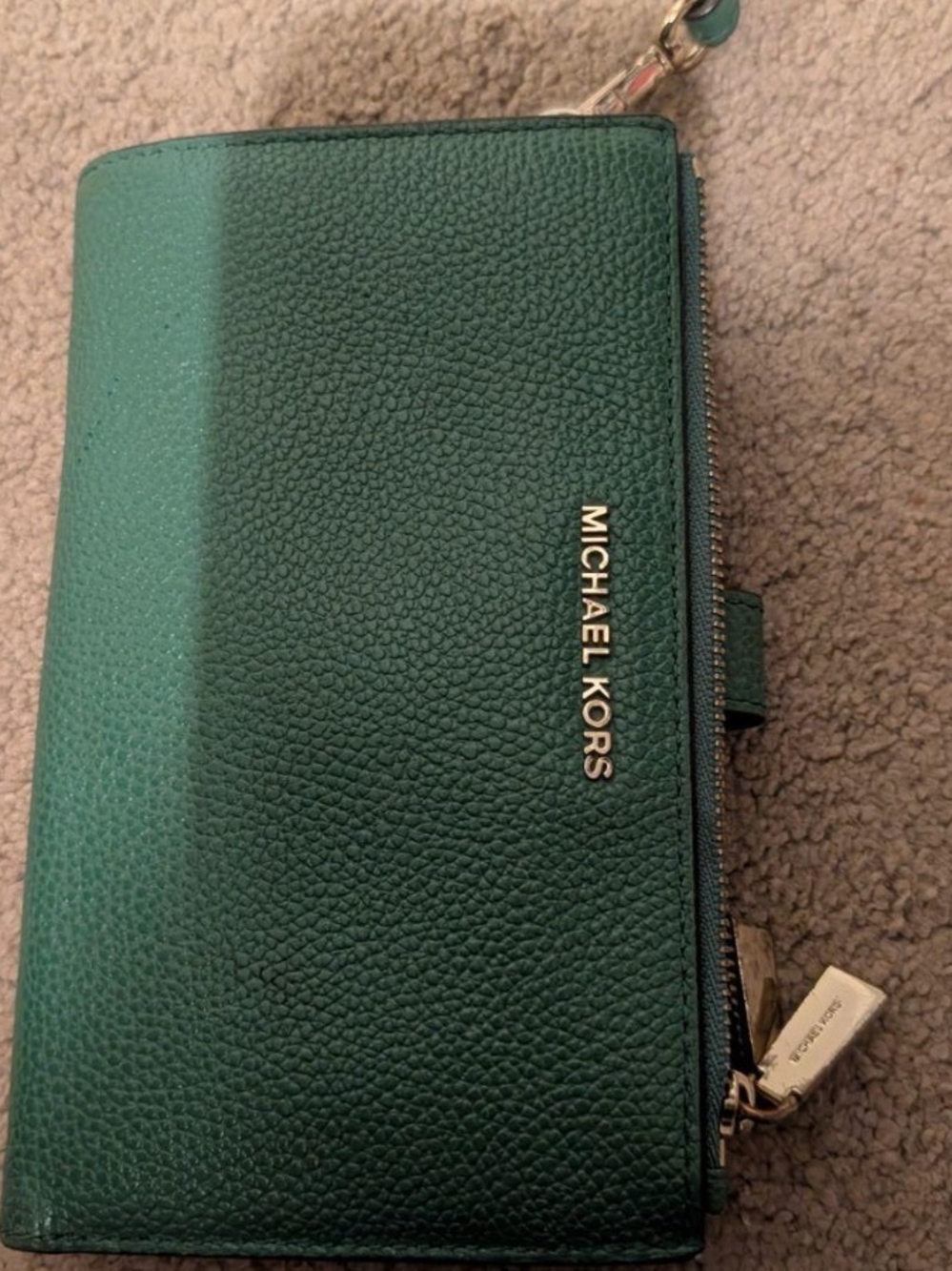 Michael Kors Green Pebbled Leather Wallet